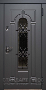 Стальная дверь Дверь со стеклом №2 с отделкой МДФ ПВХ