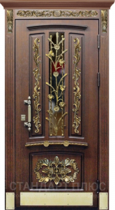 Стальная дверь Дверь со стеклом №4 с отделкой МДФ ПВХ