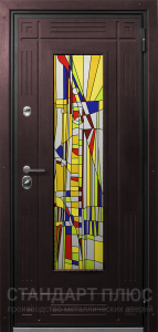 Стальная дверь Дверь со стеклом №7 с отделкой МДФ ПВХ