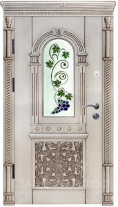 Стальная дверь Дверь со стеклом №6 с отделкой МДФ ПВХ