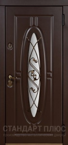 Стальная дверь Дверь со стеклом №27 с отделкой МДФ ПВХ